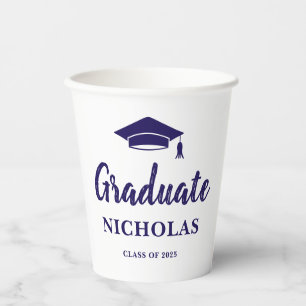 Blue Graduation Paper Cups