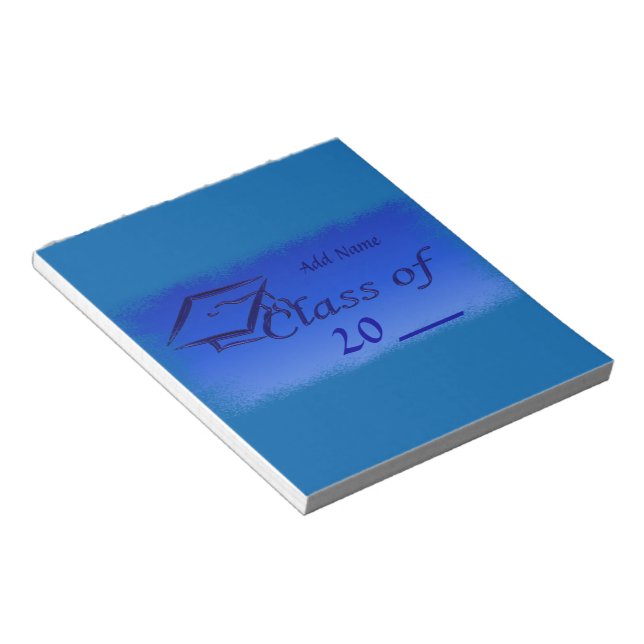 Blue Graduation Party Favor Candy Wrappers Notepad (Angled)