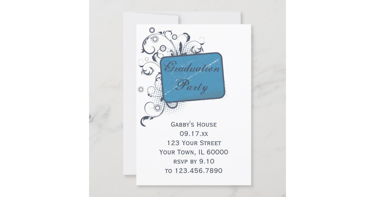 Blue Graduation Party Invitation | Zazzle