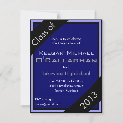 Blue Graduation Party Invitation