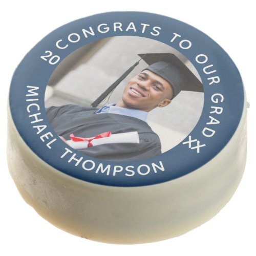 Blue Graduation Photo Class Year Personalized Chocolate Covered Oreo