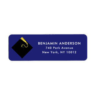 Blue Graduation Return Address Labels