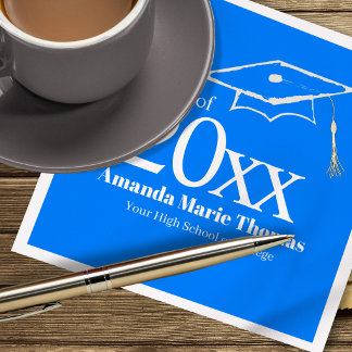 Blue Graduation Script Name Class Year Design  Napkins