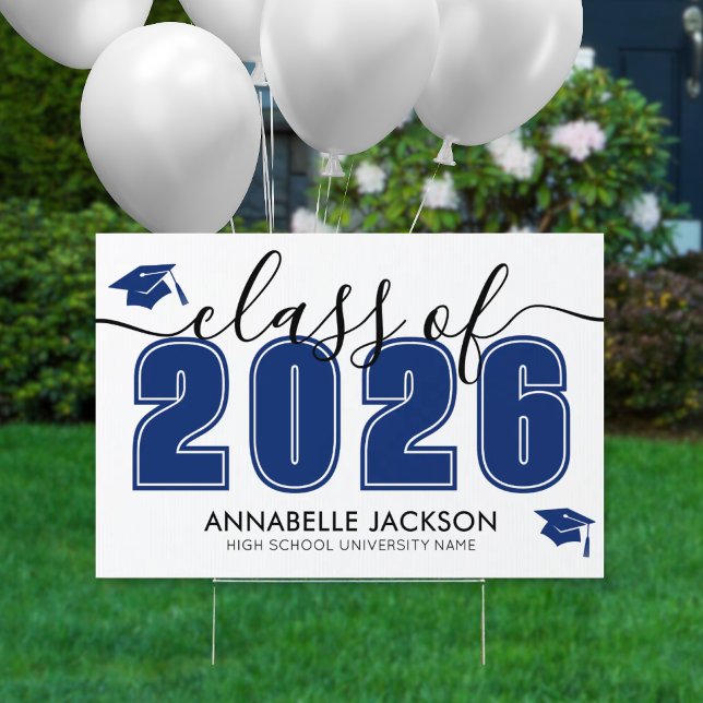 Blue Graduation Yard Sign (Graduate Blue Graduation Sign )