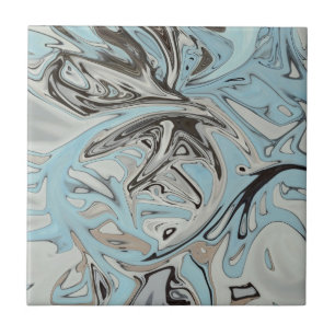 Blue Graffiti Ceramic Tile