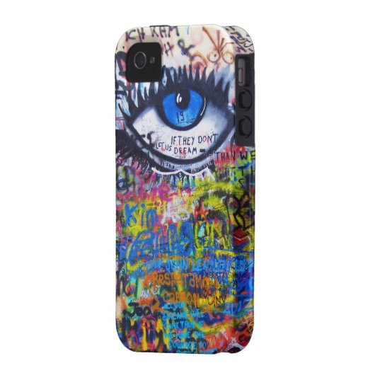 Blue graffiti evil eye Case-Mate iPhone case (Back Left)