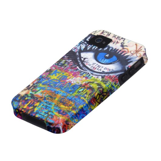 Blue graffiti evil eye Case-Mate iPhone case (Bottom)