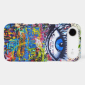 Blue graffiti evil eye Case-Mate iPhone case (Back (Horizontal))