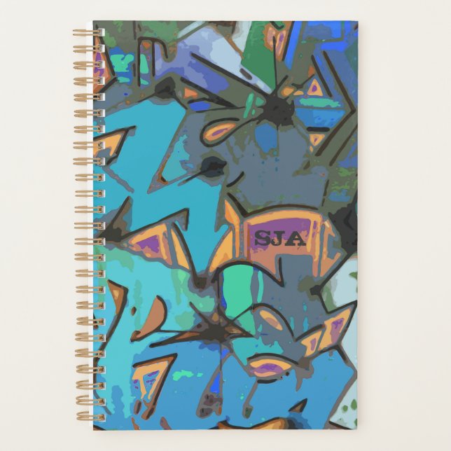 Blue Graffiti Weekly/Monthly Planner (Front)