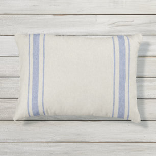 Blue Grain Sack Outdoor Pillow