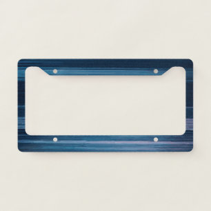 Blue Grain Stripes Modern Textured Minimalist License Plate Frame