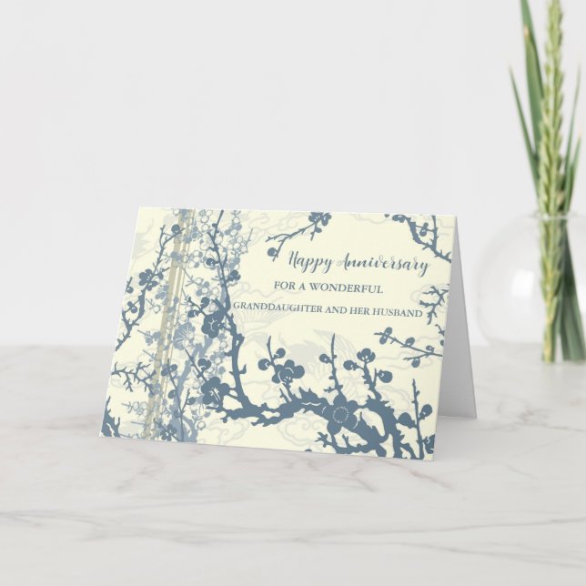 Blue Granddaughter and Her Husband Anniversary Card (Front)