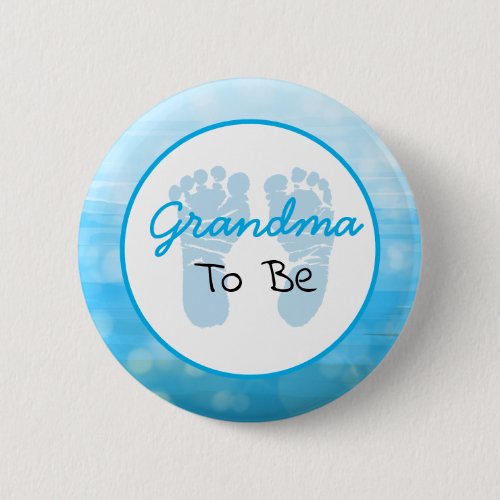 Blue Grandma to Be Baby Shower Button