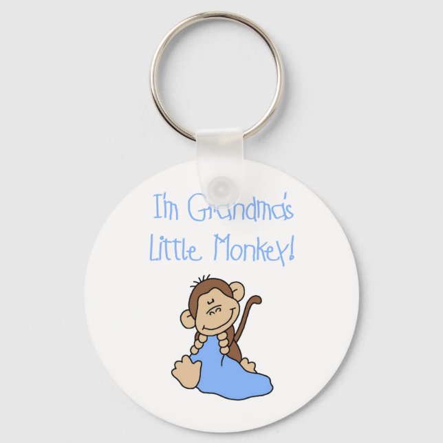 Blue Grandmas Little Monkey Keychain (Front)