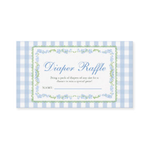 Blue Grandmillenial Baby Shower Diaper Raffle Enclosure Card