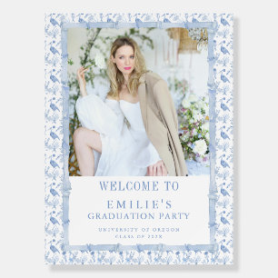 Blue Grandmillenial Graduation Photo Welcome Sign