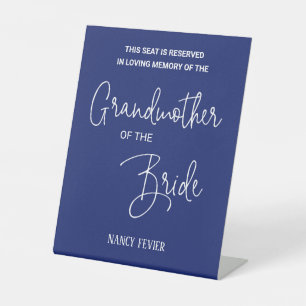Blue Grandmother of Bride Memorial Wedding Pedestal Sign