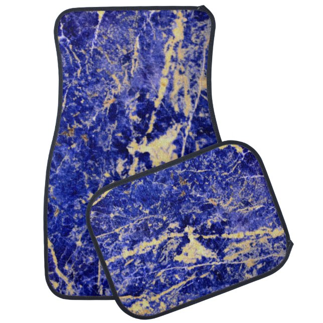 Blue Granite, blue marble, blue stone  Car Floor Mat (Set)