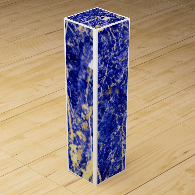 Blue Granite, blue marble, blue stone Wine Gift Box (Front)