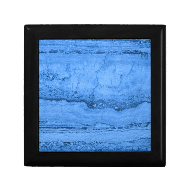 Blue Granite pattern blue marble blue rock stone Keepsake Box (Front)