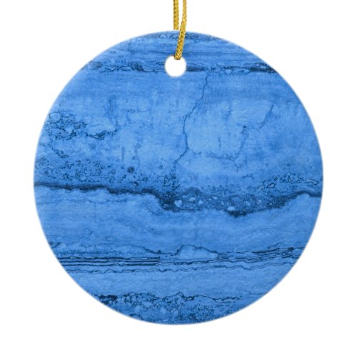 Blue Granite pattern, blue marble, blue stone Ceramic Ornament