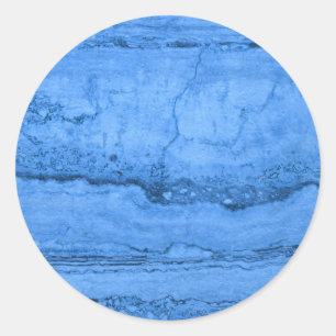 Blue Granite pattern, blue marble, blue stone Classic Round Sticker