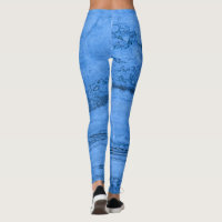 Blue Marble Pattern Leggings