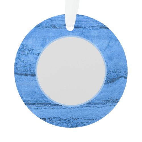 Blue Granite pattern, blue marble, blue stone Ornament