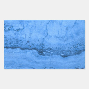 Blue Granite pattern, blue marble, blue stone Rectangular Sticker