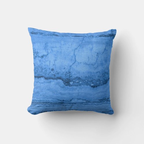Blue Granite pattern blue marble blue stone Throw Pillow
