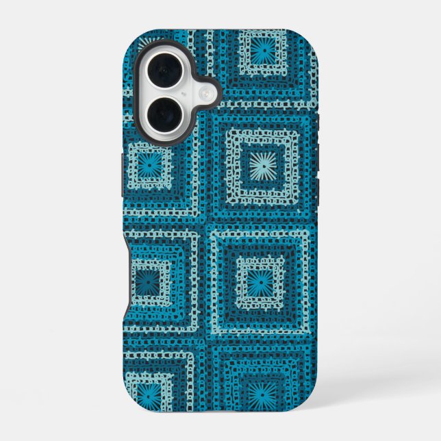 Blue Granny Square Pattern iPhone Case (Back)