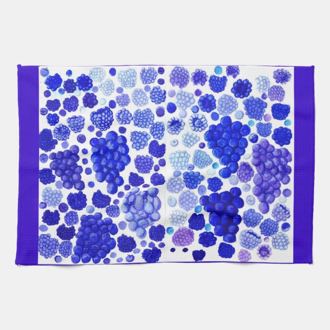 Blue Grapes And Berries American MoJo Kitchen Towe Towel (Horizontal)