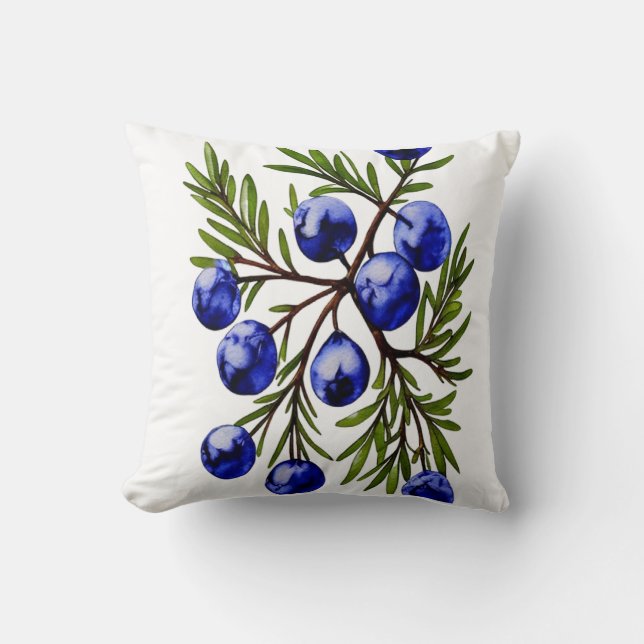 Blue Grapes Bunch  Throw Pillow (Front)