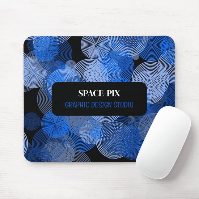 Blue Graphic Circles, Graphic Designer Mouse Pad (With Mouse)