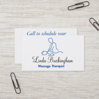 Blue Graphic Massage Therapist Logo Business Card