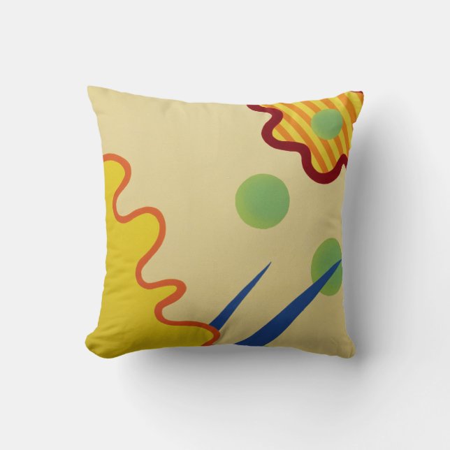 blue grass abstract pillow (Front)