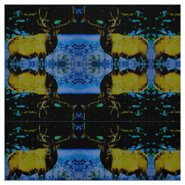 Blue Grass Elk Fabric (Swatch)