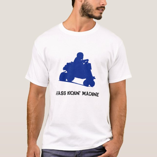 Blue Grass Kicker Lawnmower Racing T-Shirt (Front)