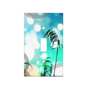 Blue Grass Pop Art Sparkle Light Switch Cover