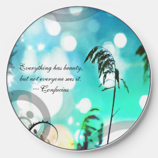 Blue Grass Pop Art Sparkle Wireless Charger