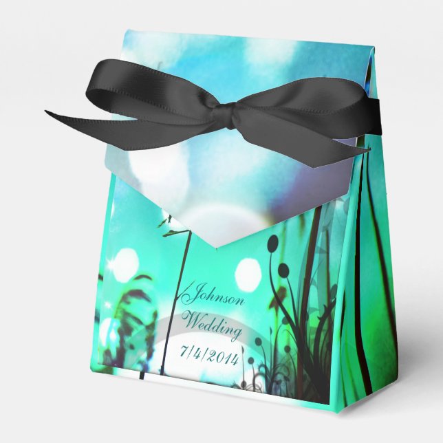 Blue Grass Sparkle Favor Box *Personalize* (Front Side)