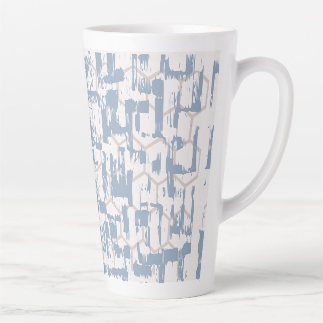 Blue Gray Abstract  Latte Mug (Right)