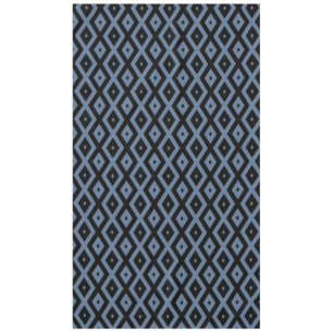 Blue gray and black diamond pattern tablecloth
