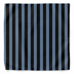 Blue gray and black stripes bandana