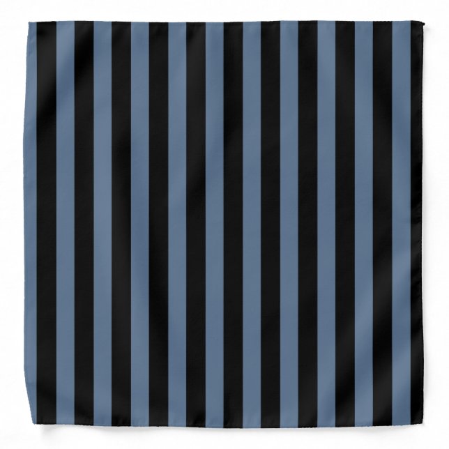 Blue gray and black stripes bandana (Front)