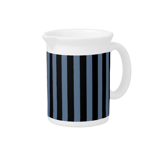 Blue gray and black stripes beverage pitcher (Right)