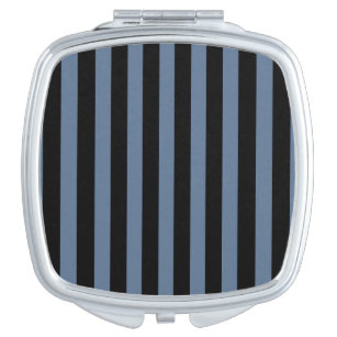 Blue gray and black stripes compact mirror