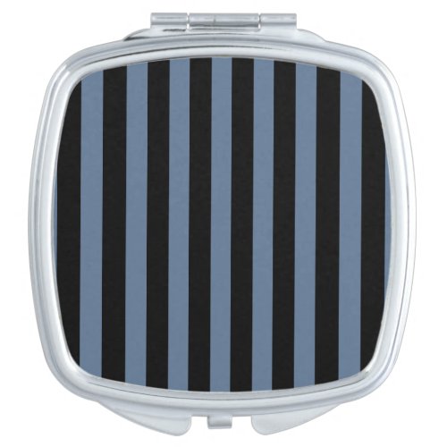 Blue gray and black stripes compact mirror