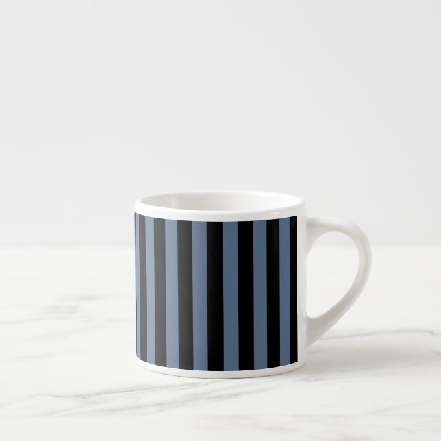 Blue gray and black stripes espresso cup (Right)