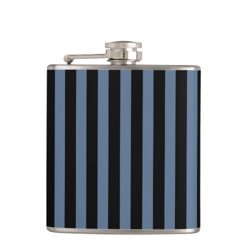 Blue gray and black stripes flask